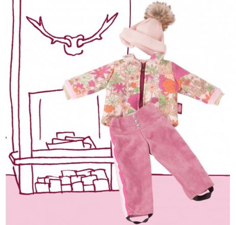 Куклы и одежда для кукол Gotz Набор одежды зимний комбинезон Цветы для кукол 45-50 см