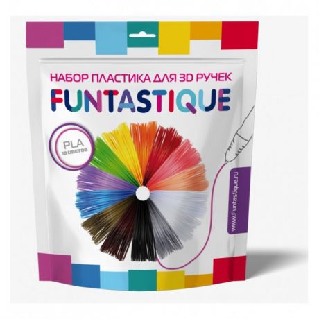 Наборы для творчества Funtastique Комплект ПЛА-пластика для 3D-ручек 10 цветов