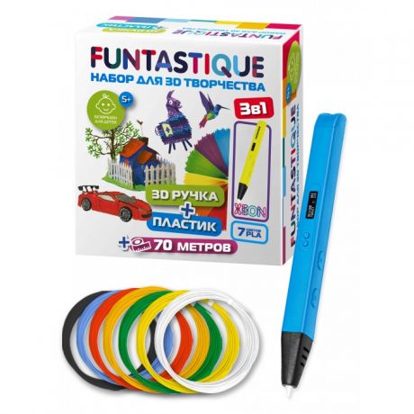 Наборы для творчества Funtastique Набор: 3D-ручка Xeon и PLA-пластик 7 цветов
