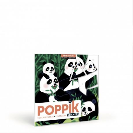 Детские наклейки PoppiK Головоломка - наклейка Дикие животные