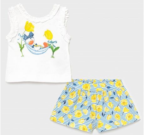 Комплекты детской одежды Mayoral Комплект для девочки (шорты, футболка) Уточка в гамаке 1228
