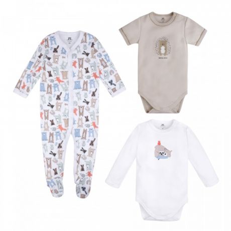 Комплекты детской одежды Bossa Nova Комплект для новорожденных Milka (боди 2 шт. и комбинезон) 063МК-371