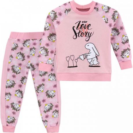 Комплекты детской одежды Babycollection Костюм для девочки (свитшот, брюки) Love story