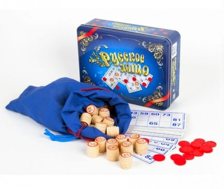 Настольные игры Десятое королевство Настольная игра Русское лото (синяя жестяная коробка)