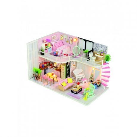 Кукольные домики и мебель Hobby Day Румбокс Интерьерный конструктор Розовый лофт