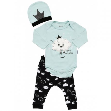 Комплекты детской одежды Mini World Комплект для девочки (боди, брюки, шапка) MW15308
