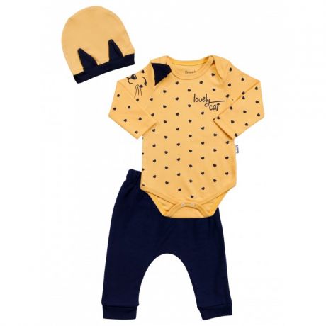 Комплекты детской одежды Mini World Комплект для девочки (боди, брюки, шапка) MW15298