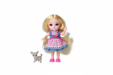 Куклы и одежда для кукол Funky Toys Кукла шарнирная Малышка Лили блондинка с собачкой 16 см