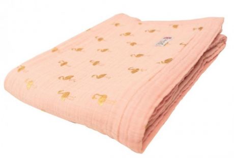 Одеяла Bizzi Growin Gold Flamingo муслин 3 слоя 135х110 см