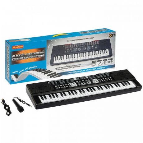 Музыкальные инструменты Bondibon Синтезатор Клавишник с микрофоном и USB-шнуром 61 клавиш