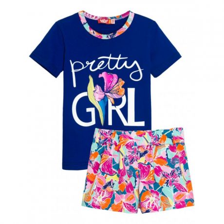 Комплекты детской одежды Let's Go Комплект для девочки футболка и шорты 4171