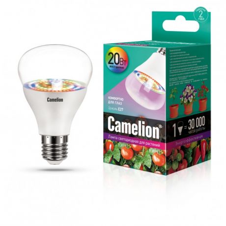 Светильники Camelion LED лампа для растений LED20-PL/BIO/E27