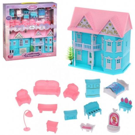 Кукольные домики и мебель Наша Игрушка Кукольный домик с мебелью (15 предметов)