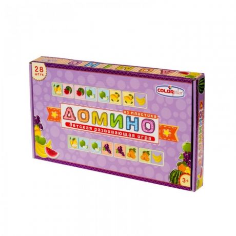 Настольные игры Colorplast Детское домино с рисунком Фрукты 28 элементов