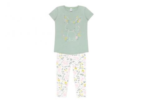 Домашняя одежда Crockid Пижама для девочки Зайчики в цветах К 1538