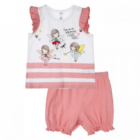 Комплекты детской одежды Playtoday Комплект трикотажный для девочек футболка и шорты 12123336