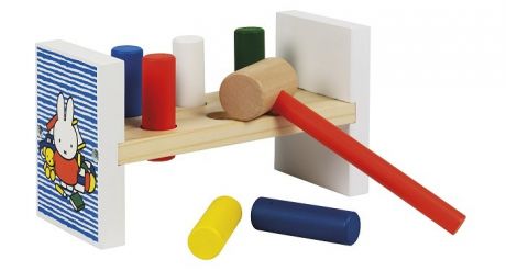 Деревянные игрушки Totum Miffy Блок с колышками и молотком