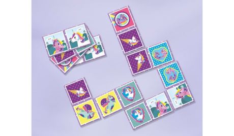 Игры для малышей Totum Игра Карточки Единороги Domino game 32 шт.