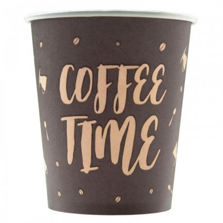Товары для праздника Комус Стакан одноразовый бумажный Coffee Time 250 мл 75 шт.