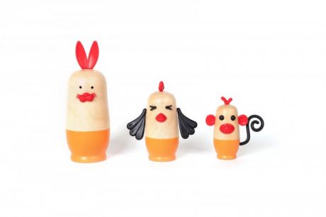 Наборы для творчества Kipod Toys Деревянный набор Выдумай свою матрешку Забавные животные