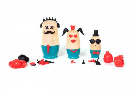 Наборы для творчества Kipod Toys Деревянный набор Выдумай свою матрешку Портреты