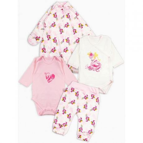 Комплекты детской одежды Веселый малыш Комплект для новорожденного комбинезон, боди, боди с запахом и ползунки