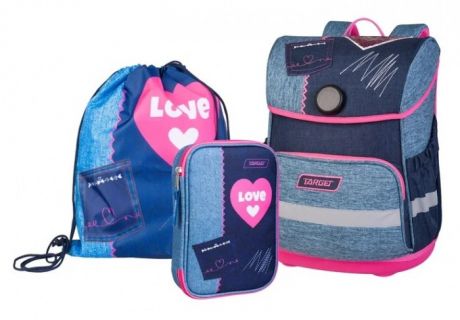 Школьные рюкзаки Target Collection Ранец Denim Love 3 в 1