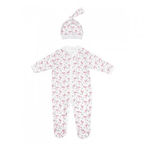 Комплекты детской одежды AmaroBaby Комбинезон-слип с шапочкой Soft Hugs Фламинго