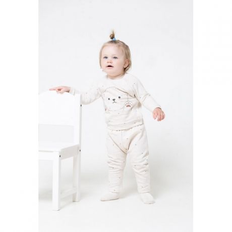 Комплекты детской одежды Crockid Комплект ясельный для девочки Белый мишка