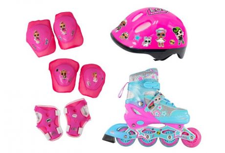 Детские ролики 1 Toy Роликовые коньки колеса со светом с защитой и шлемом