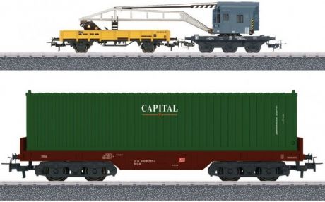 Железные дороги Marklin Дополнительный набор вагонов для железной дороги Контейнерная погрузка