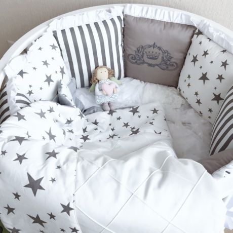 Комплекты в кроватку Krisfi Звездный (16 предметов) для кроваток 120x60, 125x75 и 75x75 см