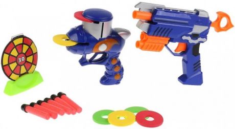 Игрушечное оружие Играем вместе Бластер-тир с мягкими пулями, дисками и мишенью B630505-R