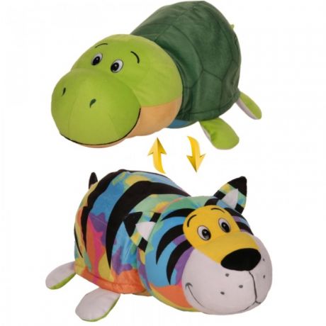 Мягкие игрушки 1 Toy Вывернушка Радужный тигр-Черепаха 2 в 1 40 см