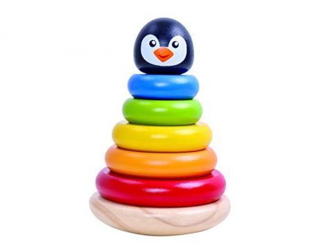 Деревянные игрушки Tooky Toy Пирамидка Пингвин TKB502
