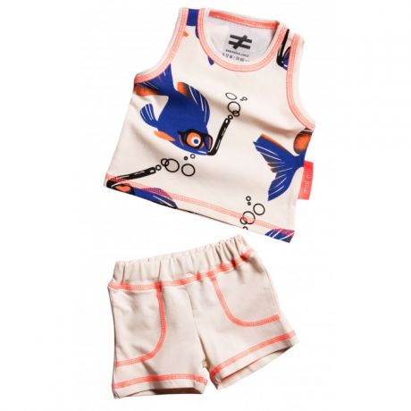 Комплекты детской одежды Moi Noi Комплект: майка и шорты Рыбки