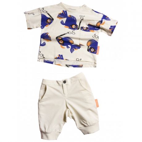 Комплекты детской одежды Moi Noi Комплект футболка и бриджи Рыбки