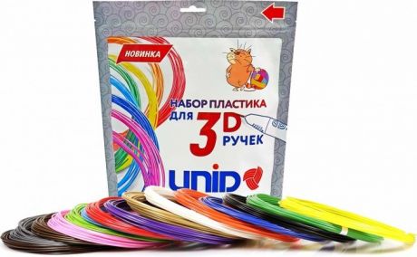 Наборы для творчества Unid Комплект пластика ABS для 3Д ручек (15 цветов)