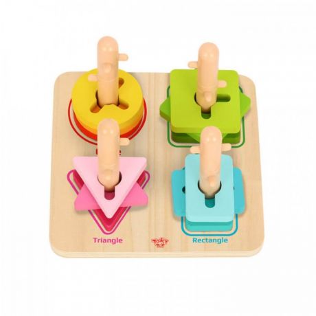Деревянные игрушки Tooky Toy Разноцветные фигуры