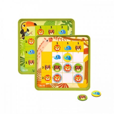 Игры для малышей Tooky Toy Магнитная игра-судоку Лесные жители