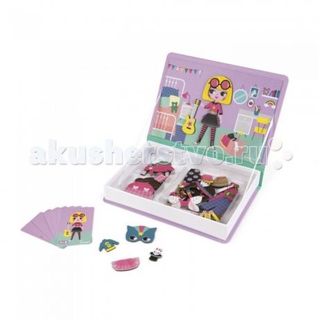 Книжки-игрушки Janod Книга-игра Девочки в одеждах магнитная