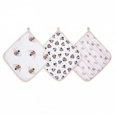 Полотенца Aden&Anais Набор полотенец для лица и рук Minnie rainbows Essentials 3 шт.