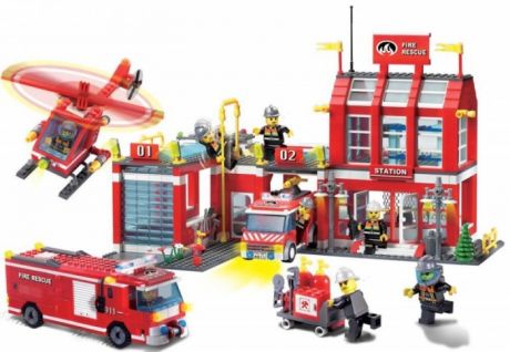 Конструкторы Enlighten Brick Пожарная станция (980 деталей)