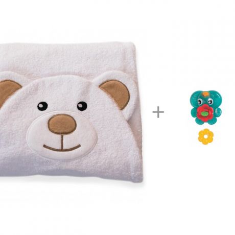Полотенца BabyBunny Полотенце с капюшоном Мишка и игрушка для ванны Playgro Фонтанчик