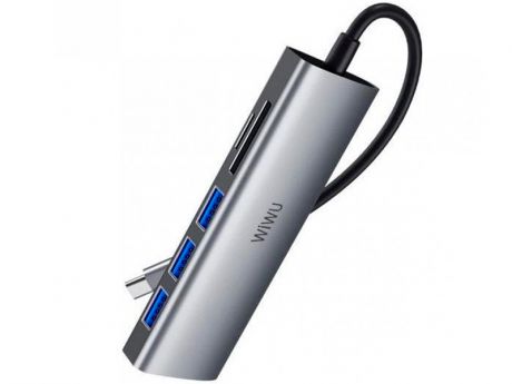 Хаб USB Wiwu Alpha 532ST Type-C - 3xUSB 3.0 Grey 6973218930114