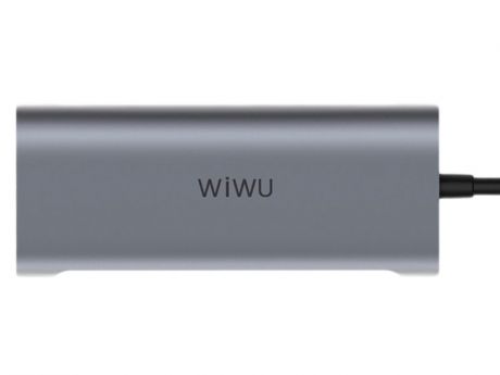 Хаб USB Wiwu Alpha 831HRT Type-C - 3xUSB 3.0 / Type C / HDMI / RJ45 Grey 6973218930244