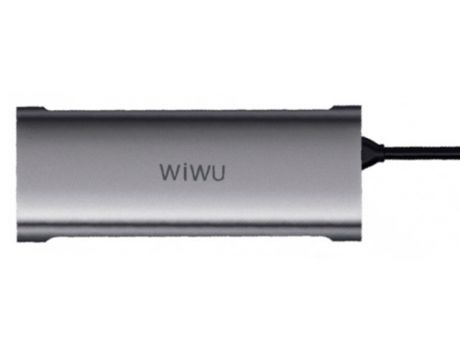Хаб USB Wiwu Alpha A11312H Type-C - 3xUSB / 2xHDMI / VGA / RJ45 / AUX 3.5 Grey 6973218930145