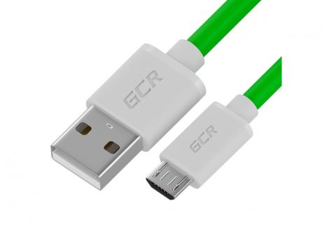 Аксессуар GCR USB 2.0 - MicroUSB QC 50cm Green-White GCR-52484