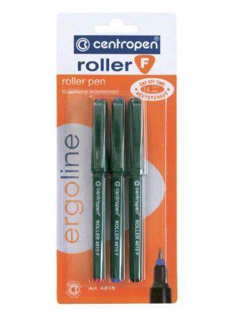Ручки-роллеры Centropen 0.5/0.3mm 3 цвета Green 3 4615 0302