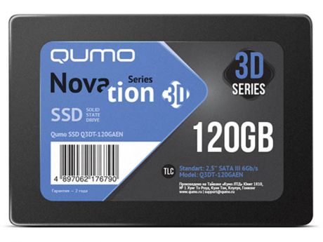 Твердотельный накопитель Qumo Novation TLC 3D SSD 120Gb Q3DT-120GAEN Выгодный набор + серт. 200Р!!!